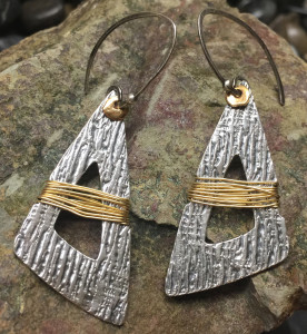 Golden Wrap Fine Silver Earrings @ A Place to Bead | San Marino | California | United States