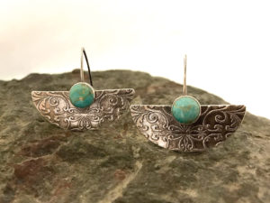 Metal Clay - Half Moon Rising Earrings @ A Place to Bead | San Marino | California | United States