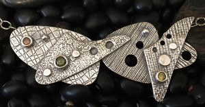 Modernist Montage Fine Silver Pendant Necklace @ A Place to Bead | San Marino | California | United States