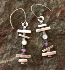 Metal Clay - Pick Up Sticks Earrings @ A Place to Bead | San Marino | California | United States