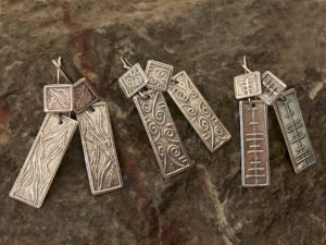 Metal Clay - Scratch 'em Up Earrings @ A Place to Bead | San Marino | California | United States