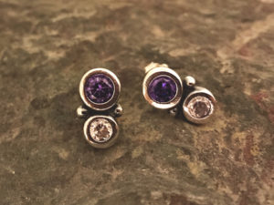 Metal Clay - Sparkle Sparkle Post Earrings @ A Place to Bead | San Marino | California | United States