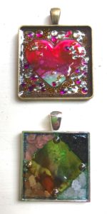 Mixed Media Bling Alcohol Ink Pendant - POSTPONED